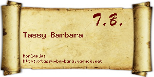 Tassy Barbara névjegykártya